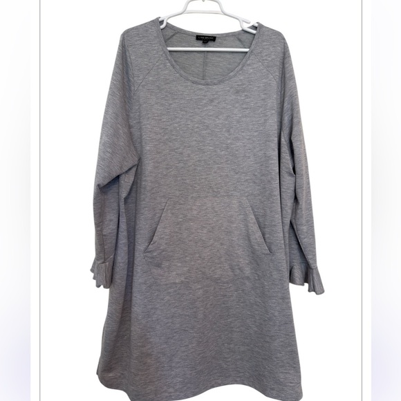 Lane Bryant grey jersey knit dress Woman’s size 22/24
ruffle cuff sleeves - Picture 1 of 7